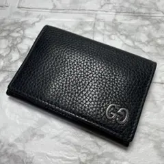 グッチ GUCCI 名刺入れ カードケース GGロゴ レザー ブラック ビジネス