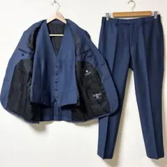 【BLACK LABEL CRESTBRIDGE】スーツ セットアップ　42L ブラックソリッドスリーピーススーツ（スーツ）｜BLACK LABEL