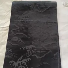 黒地 帯 波模様 菱文様 リメイク レトロ　喪服用　ハンドメイド