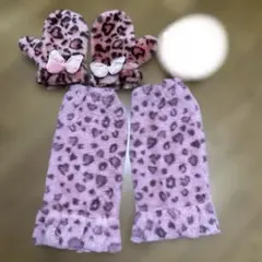 ディズニー ミニー ヒョウ柄 レッグウォーマー　手袋セット