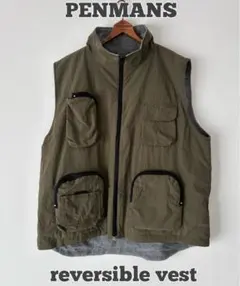 PENMANS リバーシブルベスト　フリースベスト　多機能　フルジップ