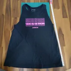 JAZZERCISE タンクトップ 黒 ピンクロゴ Sサイズ 毛玉等有り