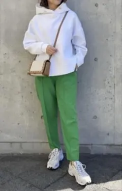 未使用★DAME FRANK ストレッチテーパードパンツ　グリーン