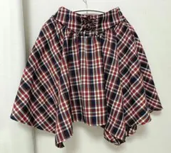 LOVERABBY チェック柄 フレアスカート 150 JS 赤紺 レッドのサムネイル