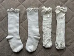 ホワイトリボン付きフォーマルソックス2足