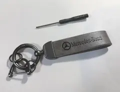 メルセデスベンツ　キーホルダー　おしゃれ　キーリング　グレー