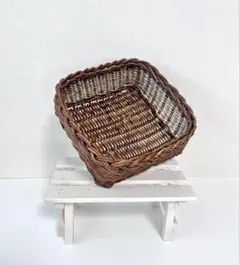 あけび蔓細工 4個セット小品角小物入 カラトリー 津軽の伝統工芸品