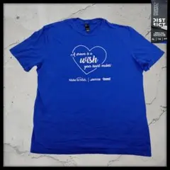 ディストリクト Tシャツ XL ブルー メイクアウィッシュ 企業ロゴ ディズニー