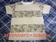 SEVENDAYS＝SUNDAY グレー 花柄 メンズ 半袖Tシャツのサムネイル