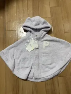 薄紫 フード付き ベビーポンチョ