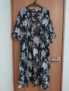 AZUL by moussy アズール　バイ　マウジー　ロング　羽織　半袖　花柄