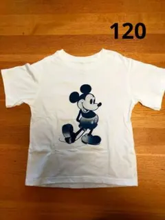 ほぼ未使用 ユニクロ◆UT ミッキーブルー Tシャツ キッズ120