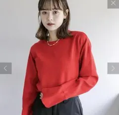 mystic カーブスリーブニット