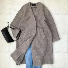 23区　ボアノーカラーコート　ジャケット　38　モカブラウン