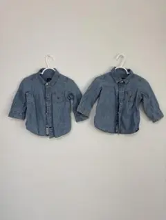GAP デニム長袖シャツ2枚セット 双子
