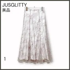 【ジャスグリッティー】サマーキラキラ刺繍マーメイドスカート/試着のみ美品/ピンク