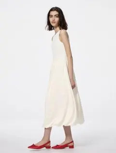 GU バブルヘムワンピース ホワイト M