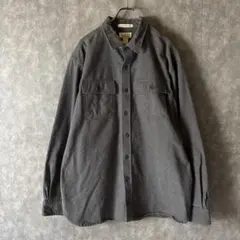 ヘビーフランネルL.L.Bean シャモアクロスシャツ XL グレー 無地 厚手