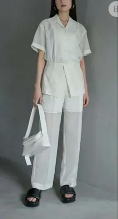 LE CIEL BLEU シアーコンボストレートパンツ&シアーコンボシャツ