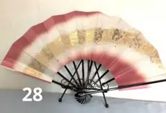 和風 扇子 ピンクと金のグラデーション　28