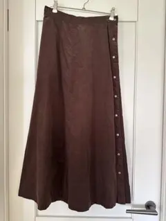 美品◎Lugnoncure コーデュロイ Aライン ロングスカート サイドボタン