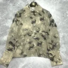 新品タグ付♡シルク100% マックスマーラ　シースルー　ブラウス　花柄　ベージュ