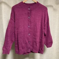 GANGWEI パープル ボタン付きカーディガン