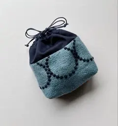 【再販】ミニ巾着Ｓ ミナペルホネン生地使用 ta-blue