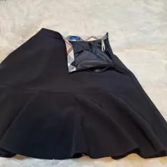 バーバリーブルーレーベル フレアースカート ブラック ノバチェック 38 春夏