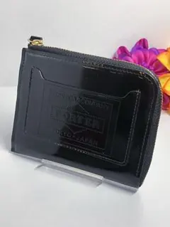 PORTER ポーター　ガラスレザーウォレット　コインケース　吉田カバン　黒のサムネイル