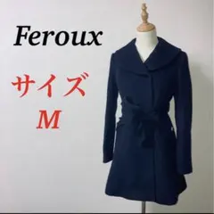 a1130【Feroux】ロングコート　防寒着　カジュアル　M