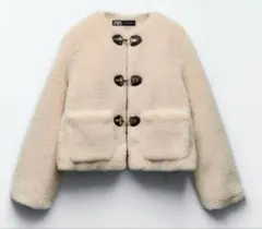 zara フェイクボアジャケット　ロブスタースクラプ