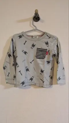 Knitplanner 犬プリント 長袖Tシャツ 90