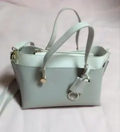 合成皮革 ショルダーバッグ グレー