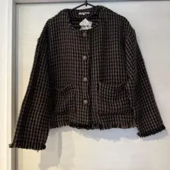 クルーネックフリンジジャケット