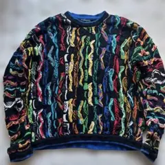 90年代 多色刺繍デザイン ニットセーター 3Ｄニット COOGI XL ニット