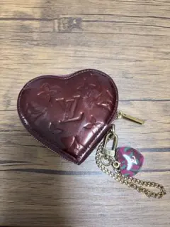 路易威登 心形零錢包 酒紅色