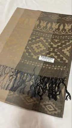 PASHMINA ストール エスニック柄 象柄 ブラウン系