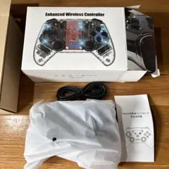 Switch対応 無線コントローラー 透明LED振動 USB充電