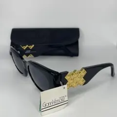 Gianni Versace サングラス ブラック ゴールド金具　ケース付き