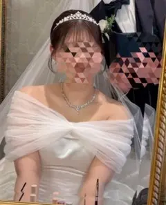 結婚式 ブライダルセット オフショルダー、ティアラやブーケも