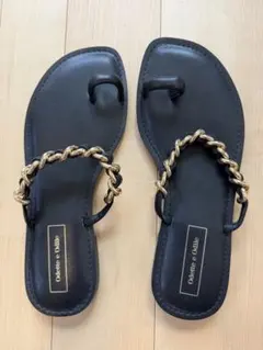 新品　Odette e Odile オデットエオディールゴールドチェーンサンダル