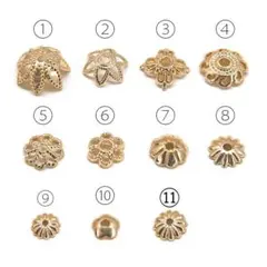 1469★14kgf高質！花座 座金 金具 透かし ビーズキャップ