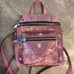 【最終値下げ】Samantha Vega ベロア リュック ピンク 花柄刺繍のサムネイル