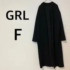 GRLグレイル ノーカラーコート 【F】アウター シンプル ブラック