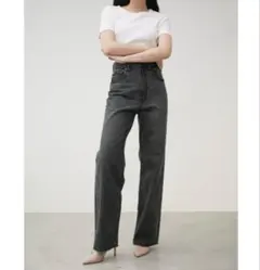 AZUL DENIM ハイウエストワイドデニム IV ライトブラック