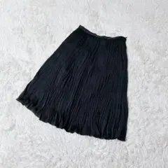 【c4887】レディース　膝丈スカート　ブラック　フレア