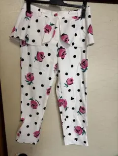 ハニーバンチ　 水玉バラ柄7分丈パンツ　高級感 おしゃれ　レア