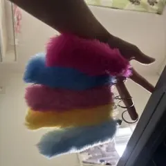 カラフルファーキーホルダー4個セット