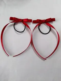 353 たれ付きヘアゴム　バーガンディ